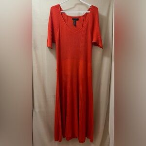 Lauren Ralph Lauren Vibrant Orange Long Sleeve Dress Cashmere Blend Size XL